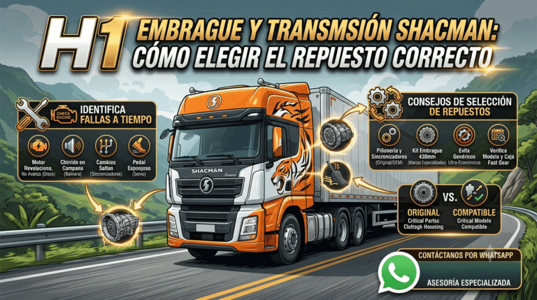 Embrague y transmisión Shacman: cómo elegir el repuesto correcto