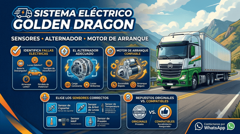 Sistema eléctrico Golden Dragon: sensores, alternador y motor de arranque
