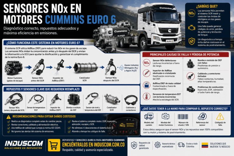 Sensores NOx en motores Cummins Euro 6