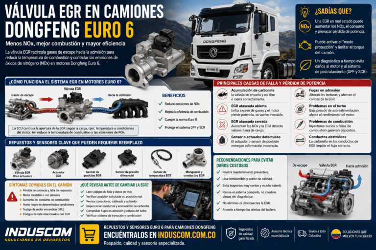 Válvula EGR en camiones Dongfeng Euro 6