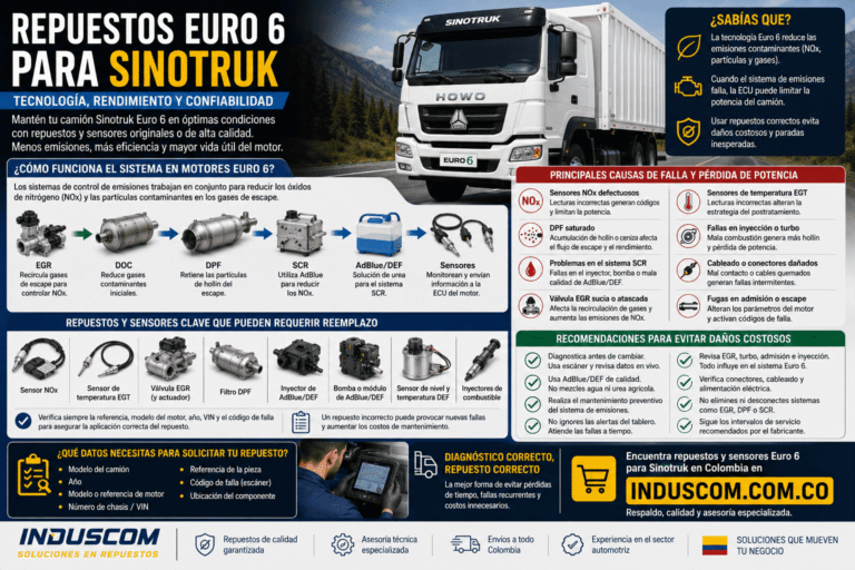 Repuestos Euro 6 para Sinotruk en Colombia