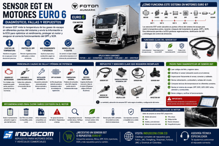 Sensor EGT en Motores Euro 6: Diagnóstico y Fallas