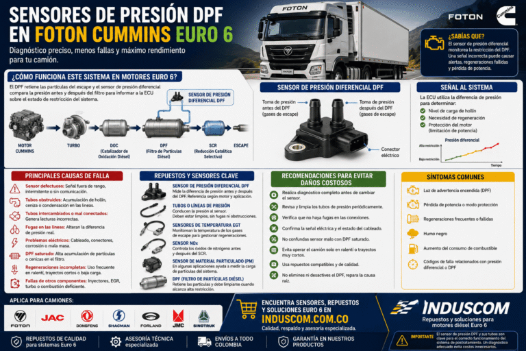 Sensores de Presión DPF en Foton Cummins