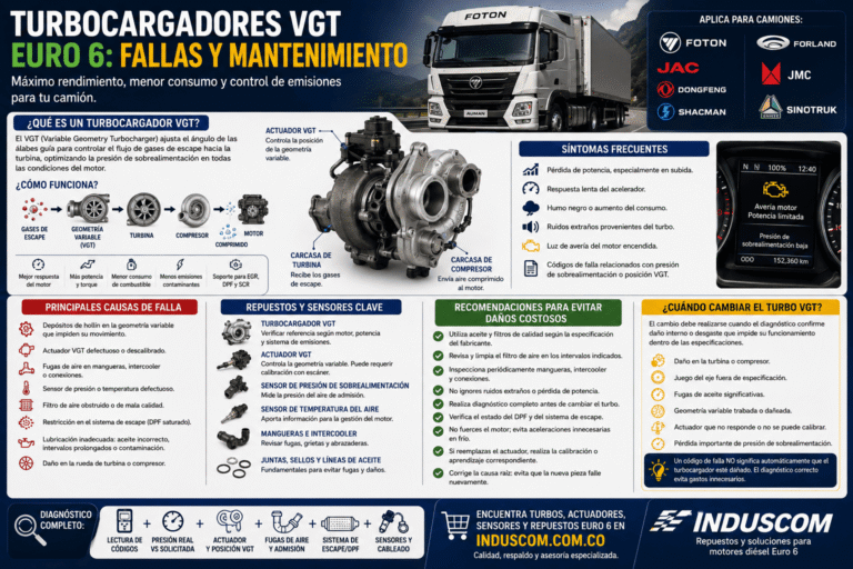 Turbocargadores VGT Euro 6: Fallas y Mantenimiento
