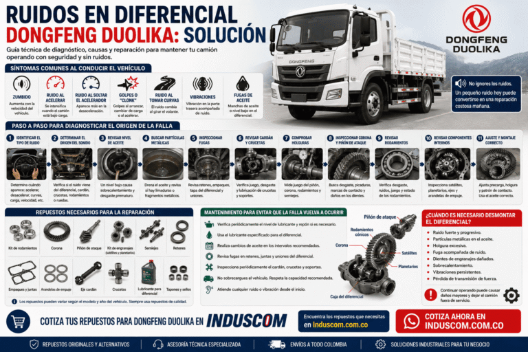 Ruidos en Diferencial Dongfeng Duolika: Solución