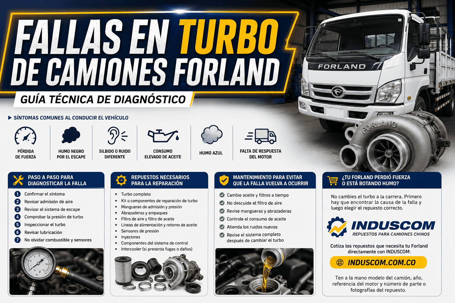 Fallas en Turbo de Camiones Forland: Diagnóstico