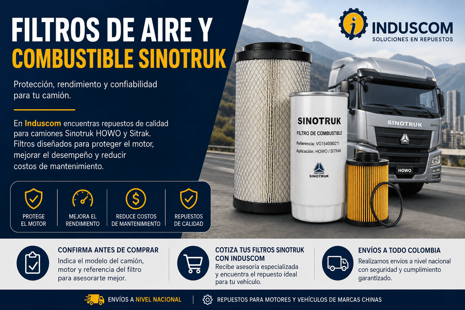 Filtros de Aire y Combustible Sinotruk