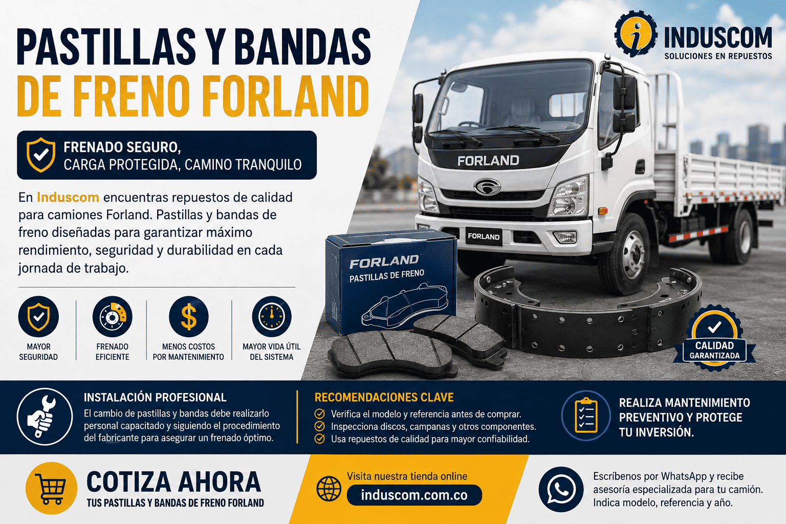 Comprar Pastillas y Bandas de Freno Forland