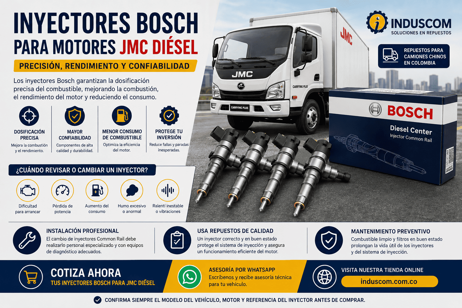 Comprar Inyectores Bosch para JMC Diésel