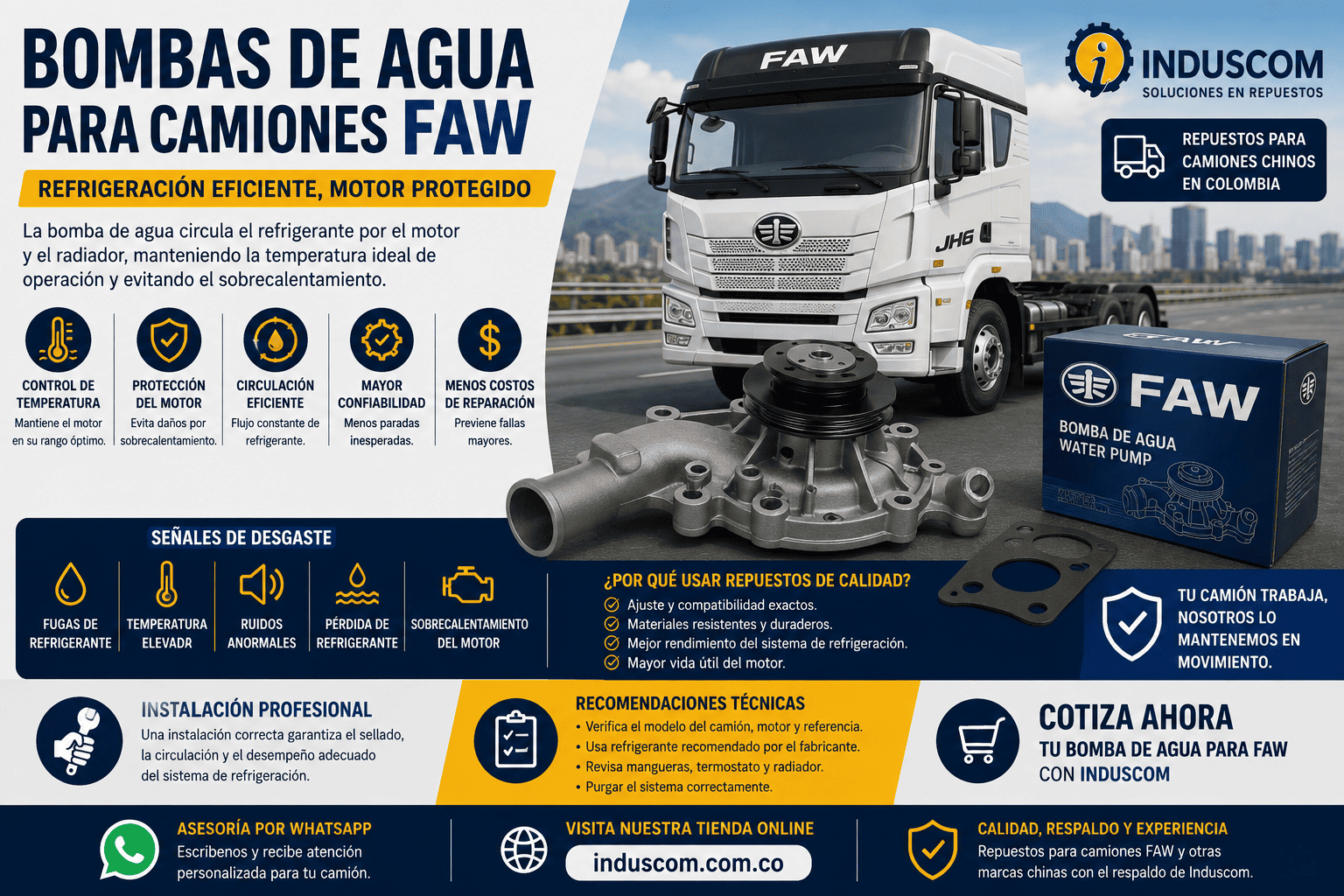 Comprar Bombas de Agua para Camiones FAW