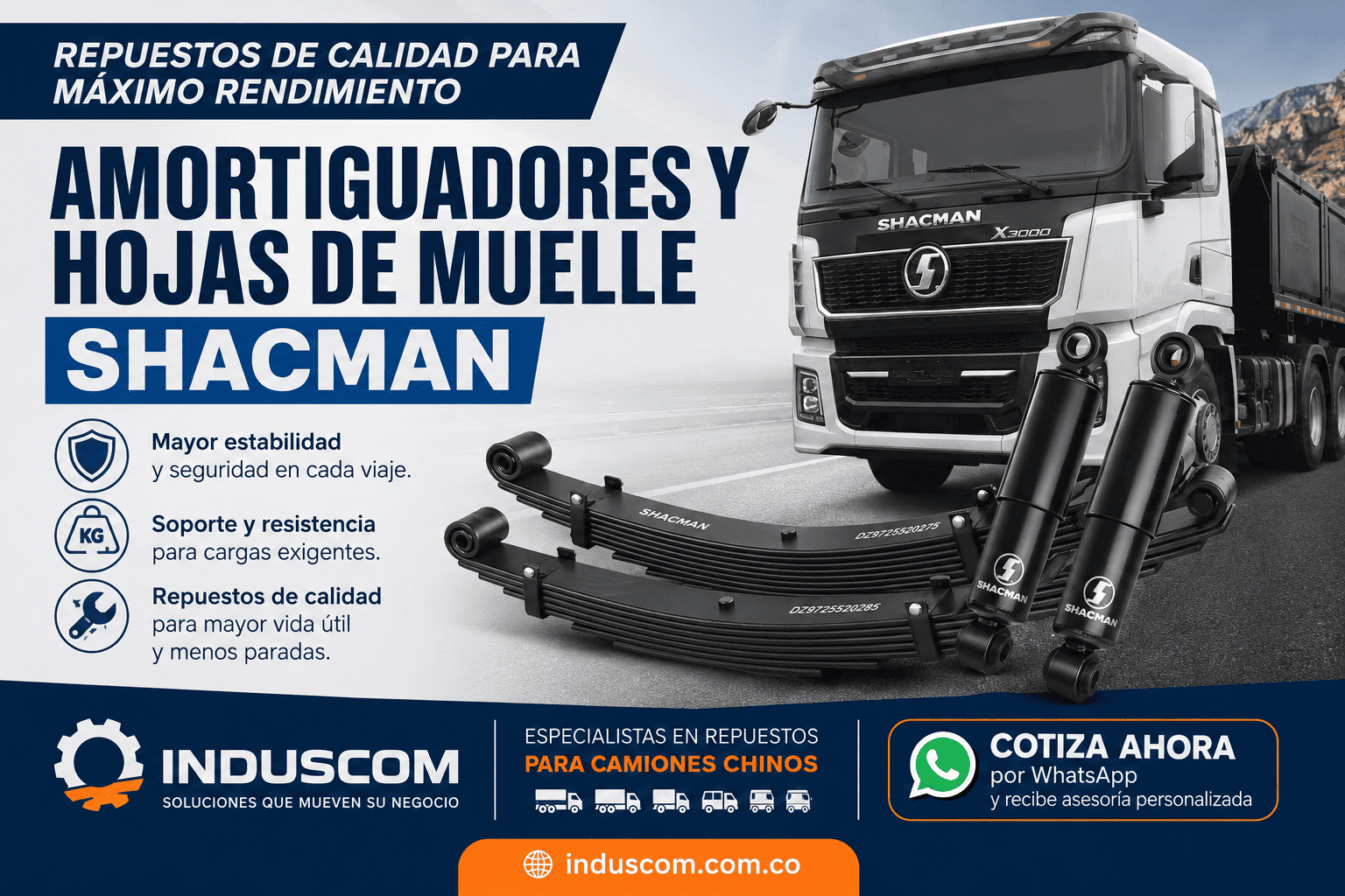 Comprar amortiguadores y hojas de muelle Shacman