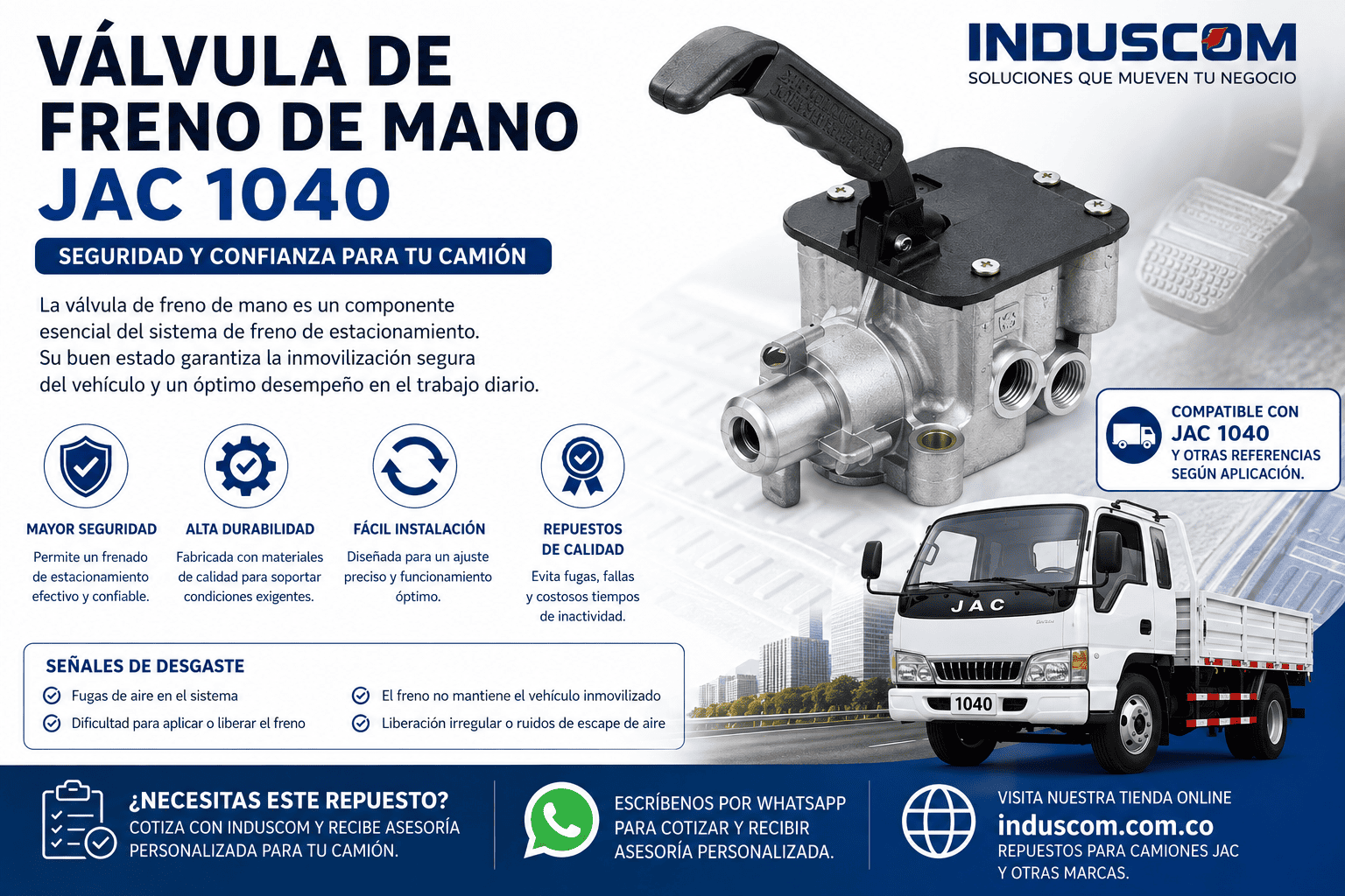 Comprar válvula de freno de mano JAC 1040
