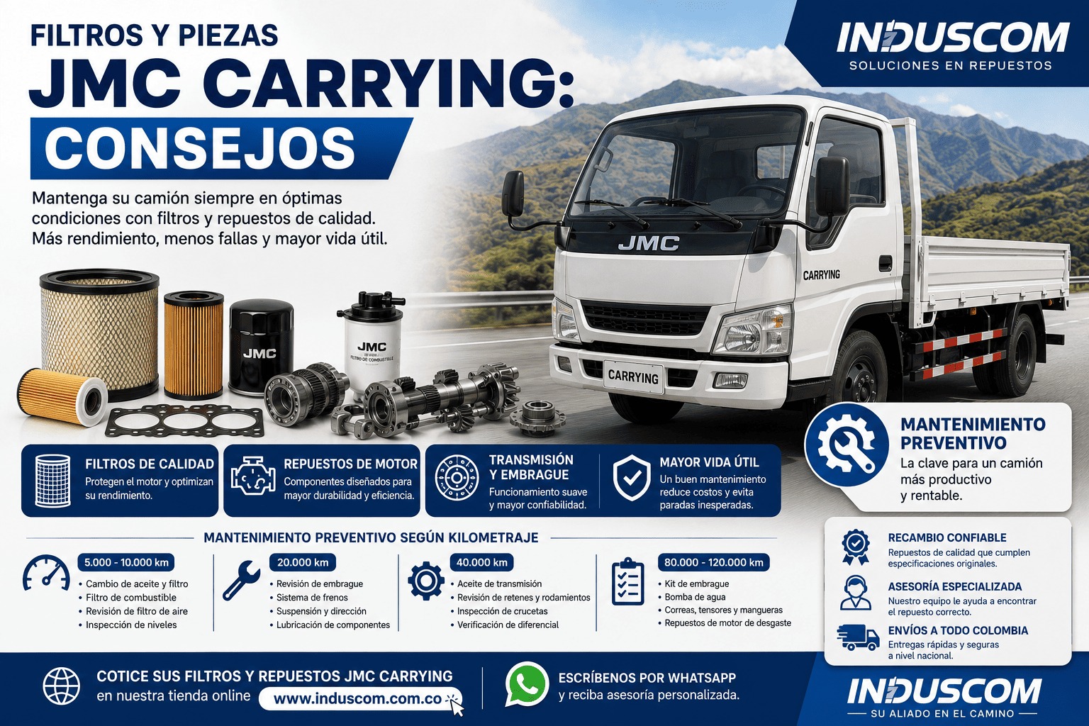 Filtros y Piezas JMC Carrying: Consejos
