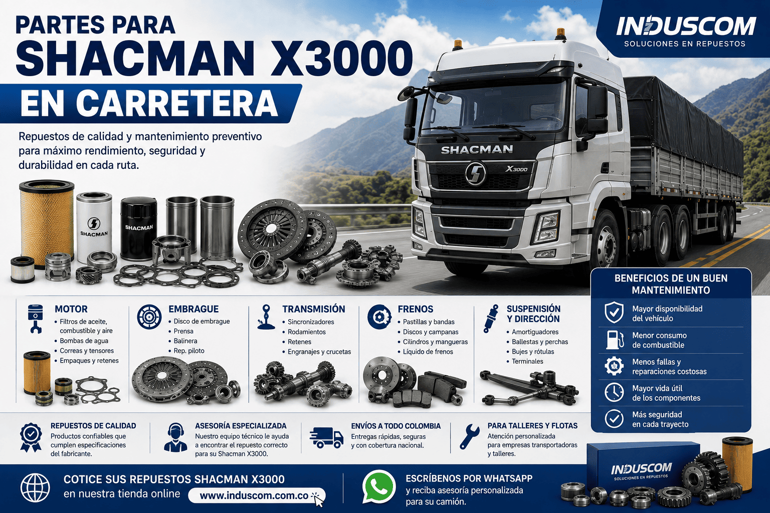 Partes para Shacman X3000 en Carretera