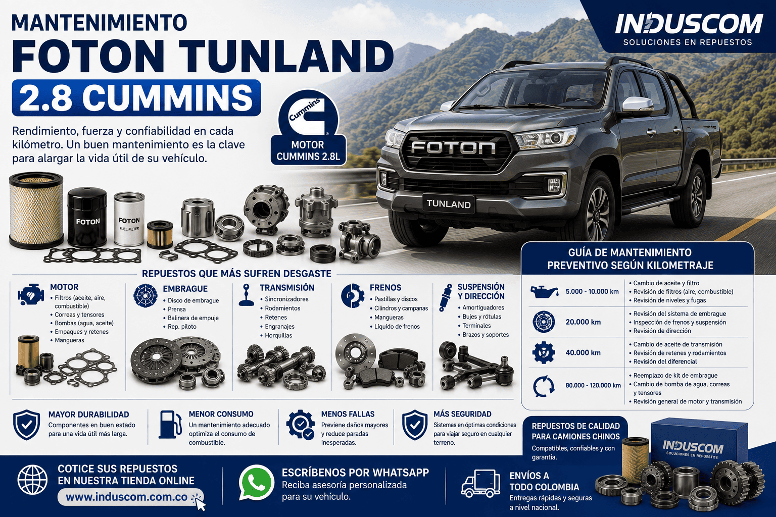 Mantenimiento Foton Tunland 2.8 Cummins
