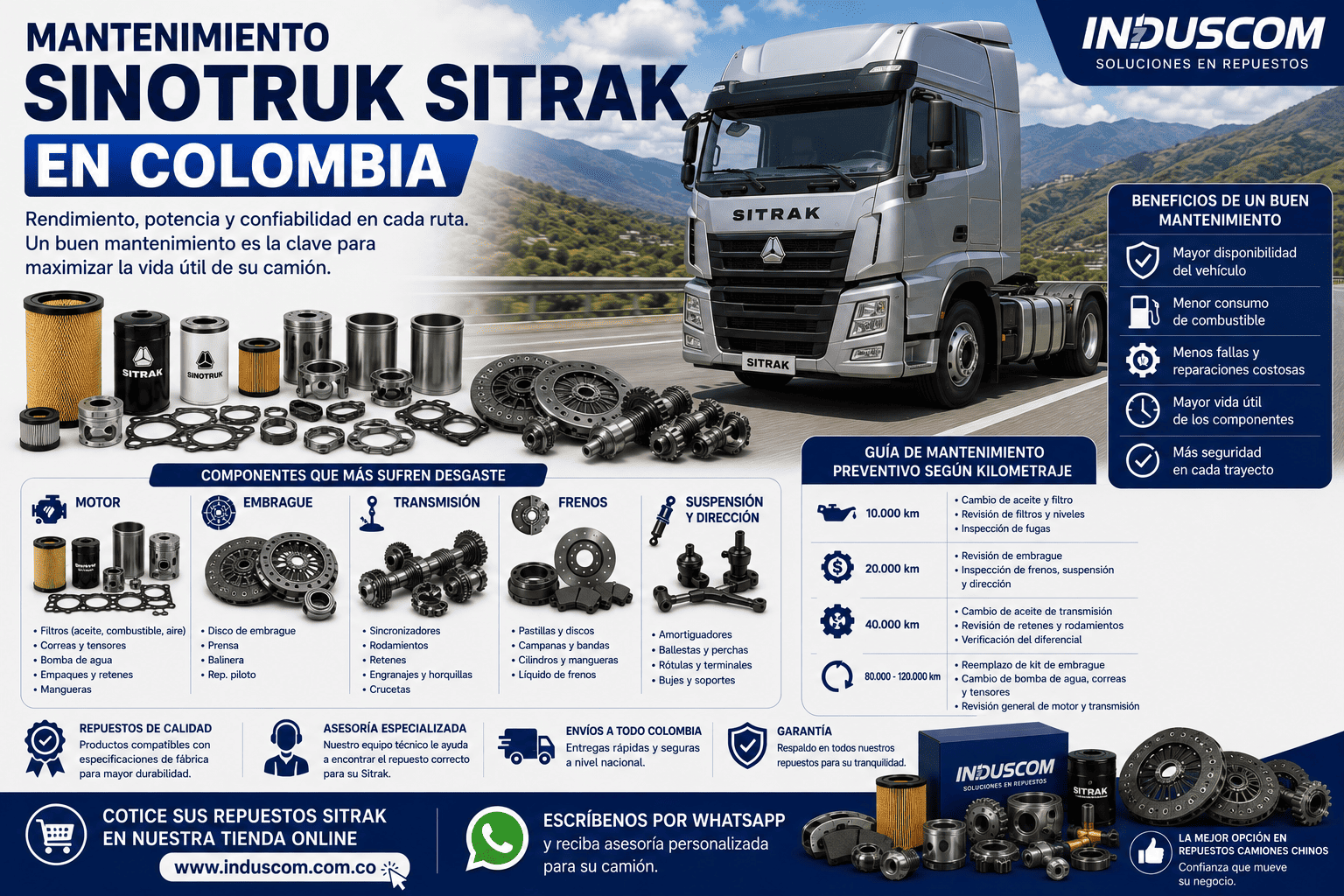 Mantenimiento Sinotruk Sitrak en Colombia