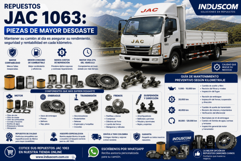 Repuestos JAC 1063: Piezas de Mayor Desgaste