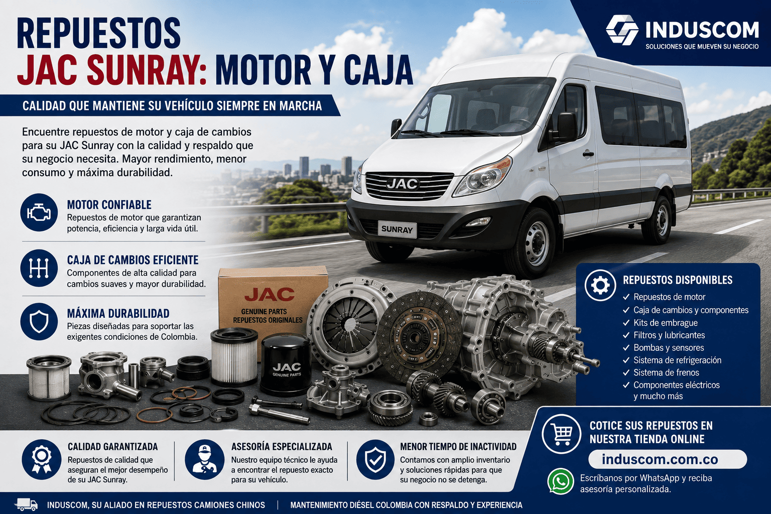 Repuestos JAC Sunray: Motor y Caja