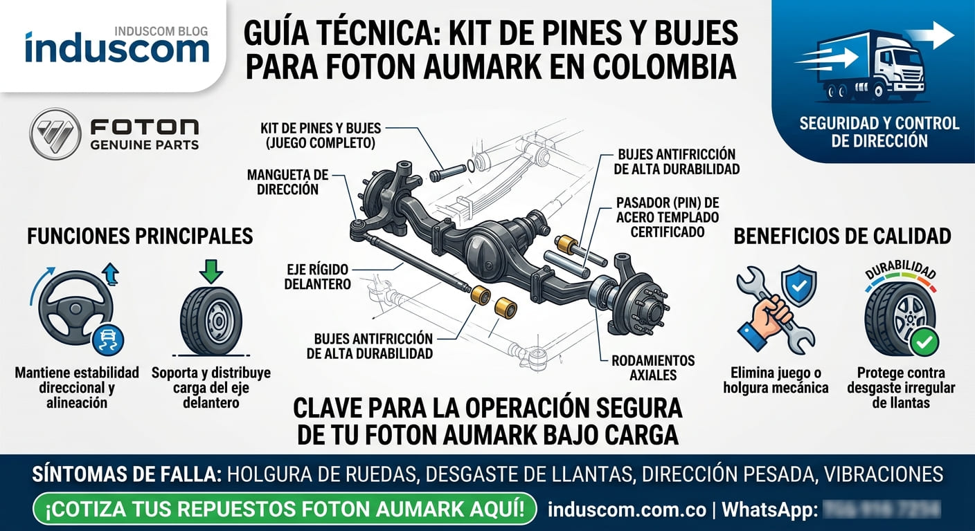Kit de Pines y Bujes Foton Aumark: Guía de Repuestos