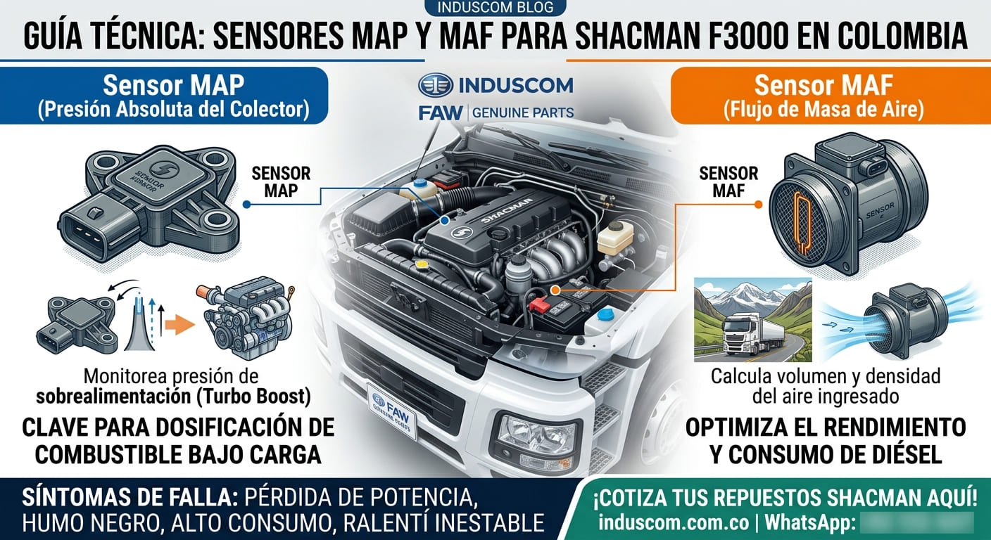 Sensor MAP y MAF Shacman F3000