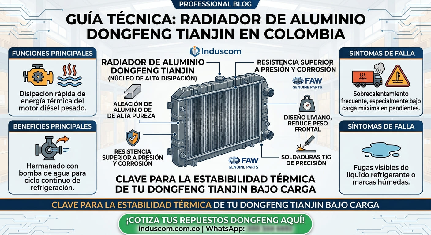 Radiador Dongfeng Tianjin: Guía de Repuestos