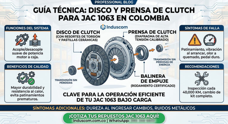 Disco y Prensa de Clutch JAC 1063: Guía de Repuestos