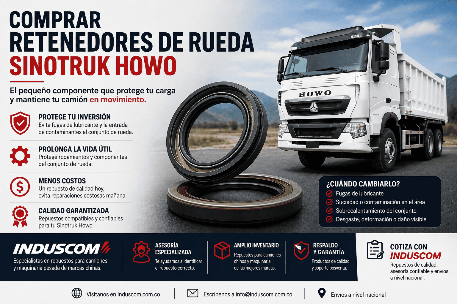 Comprar Retenedores de Rueda Sinotruk Howo