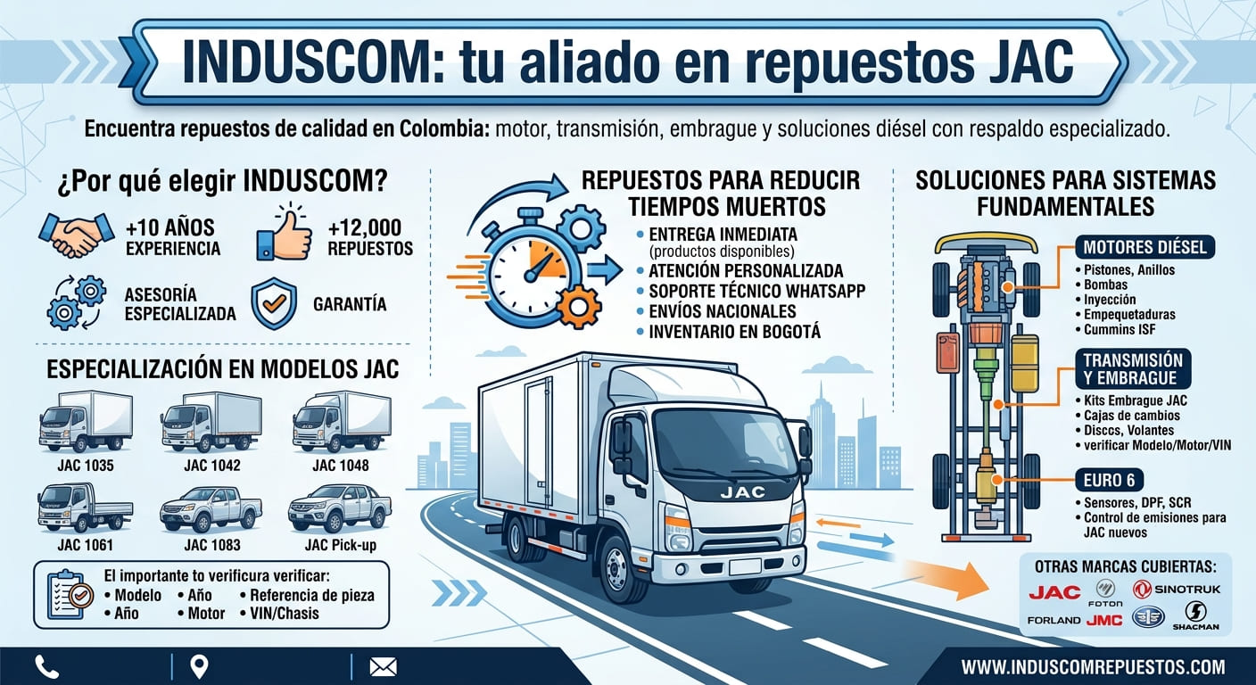 Induscom: tu aliado en repuestos JAC
