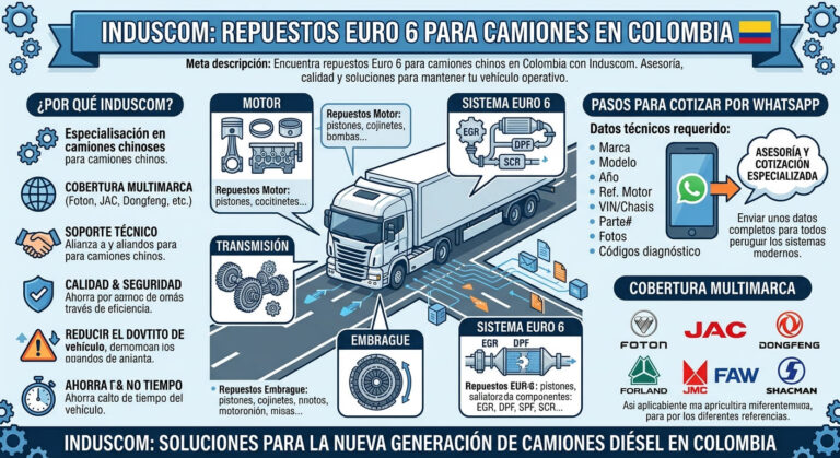 Induscom: repuestos Euro 6 para camiones en Colombia