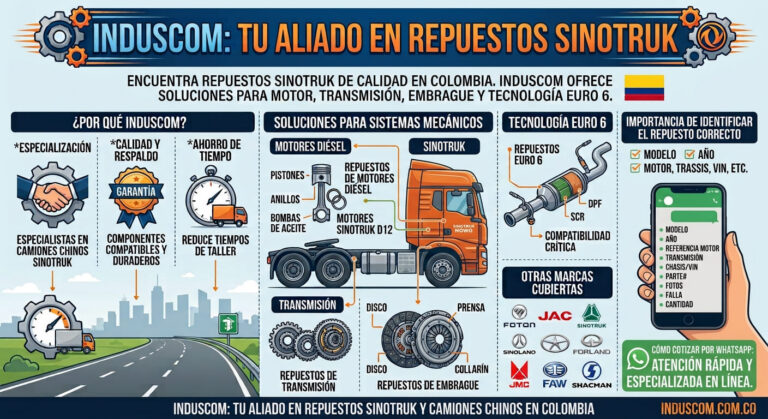 Induscom: tu aliado en repuestos Sinotruk