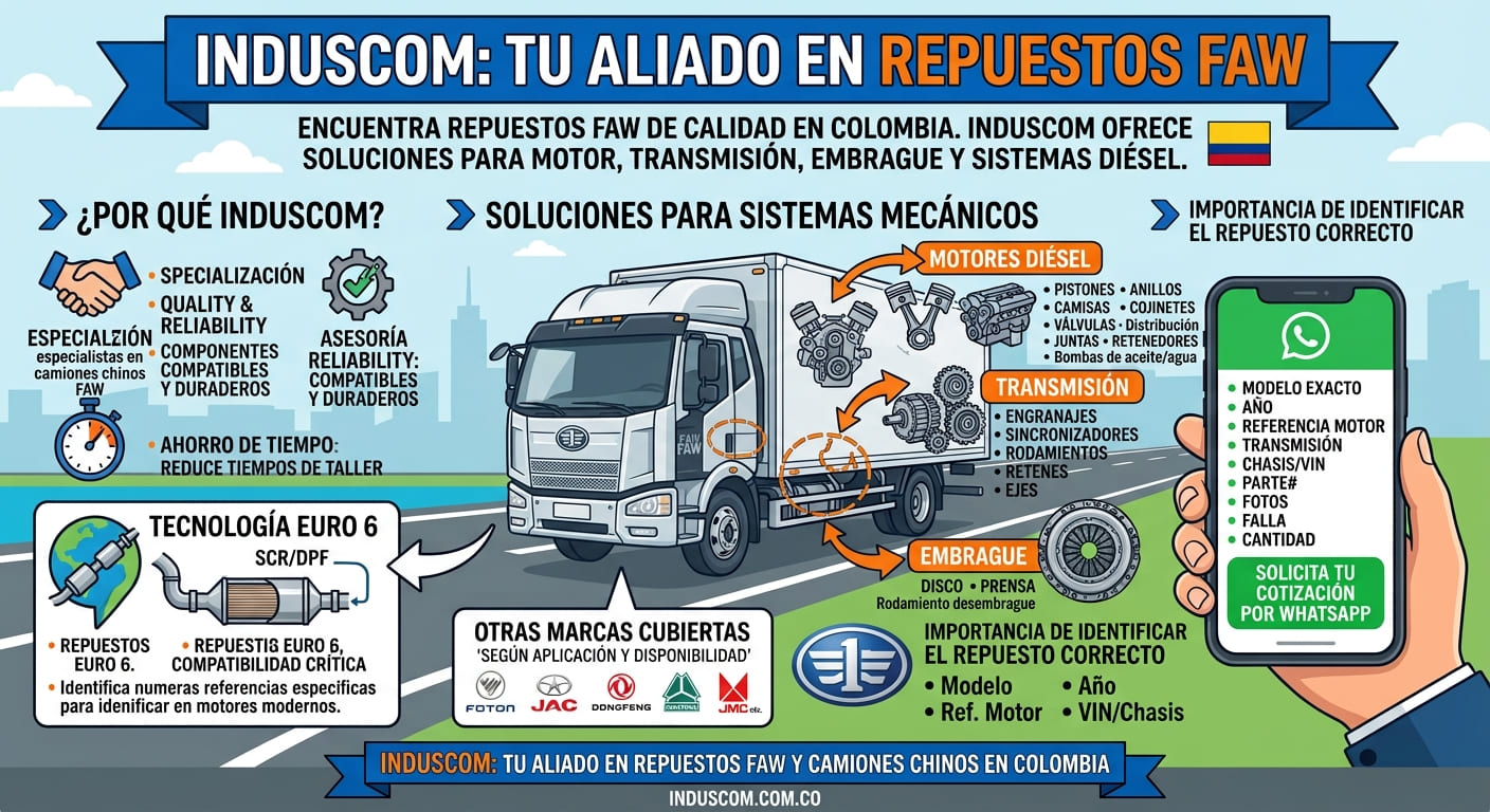 Induscom: tu aliado en repuestos FAW