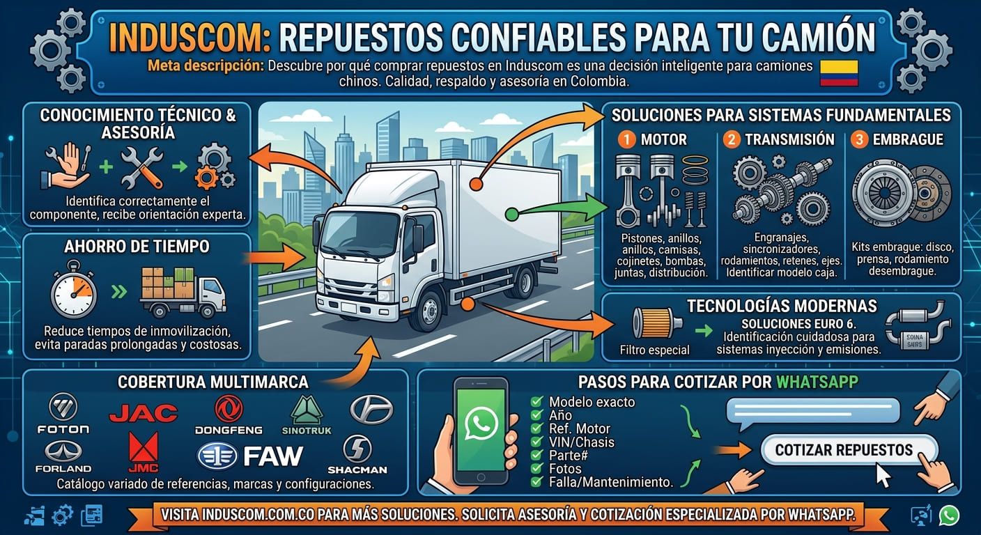 Induscom: repuestos confiables para tu camión